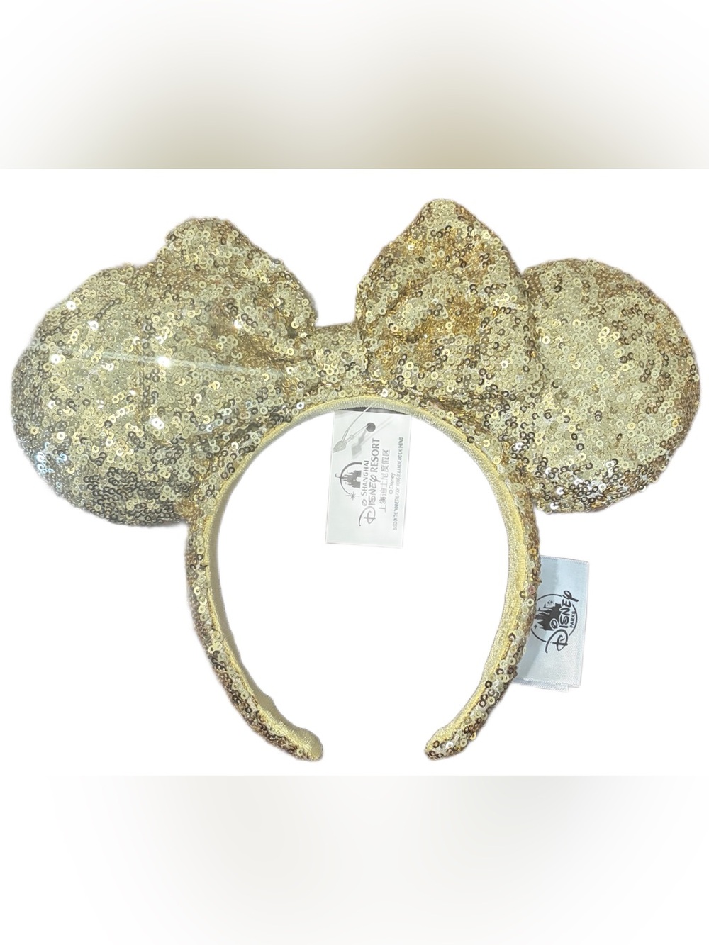 Disney Gold Sequin Minnie Mouse Ears Headband